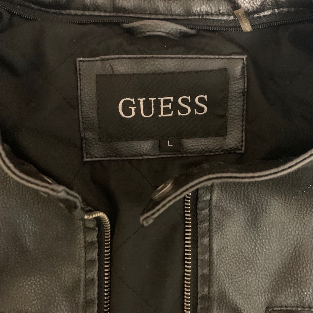 Men's Black Leather Jacket Size: L